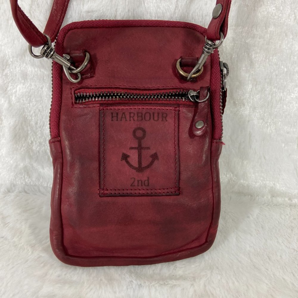 HARBOUR 2nd Compact Red Leather Crossbody Bag